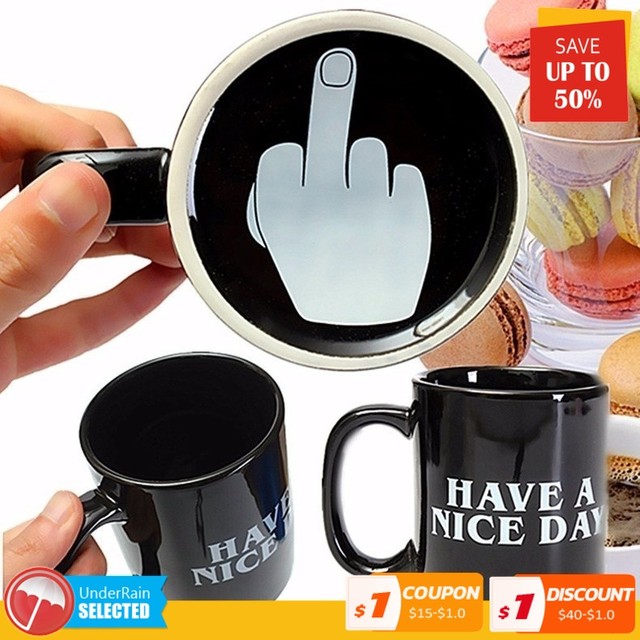 Nice Day Mug Middle Finger, Novelty Middle Finger Mug